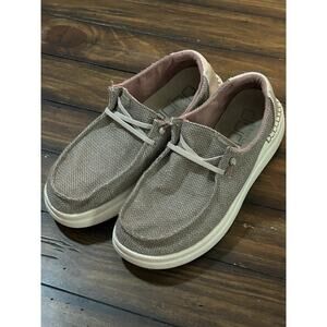 Hey Dude Women's Wendy Rise Warm Tan/Metallic Rose Gold Slip On Shoes Size 9